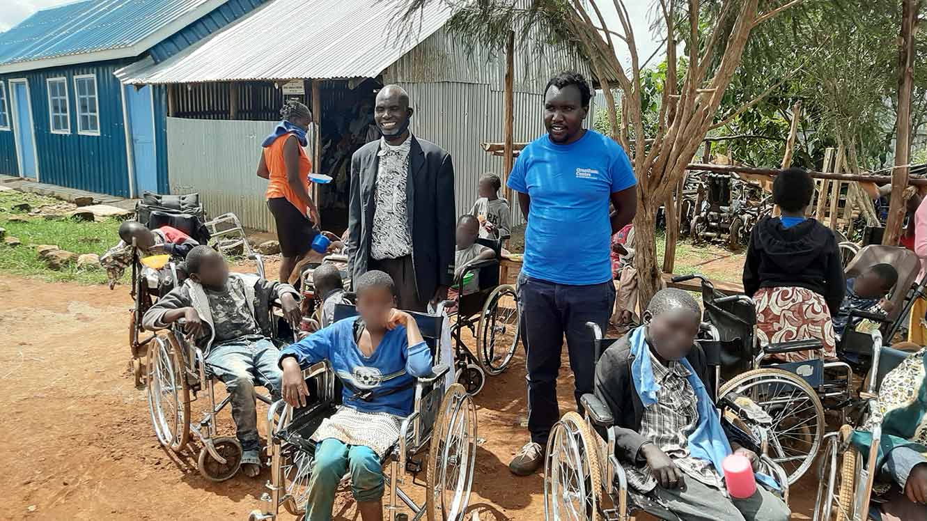 Disability housing and sustainability - interview with Abraham Mariech pictured here with disabled children in an informal settlement.