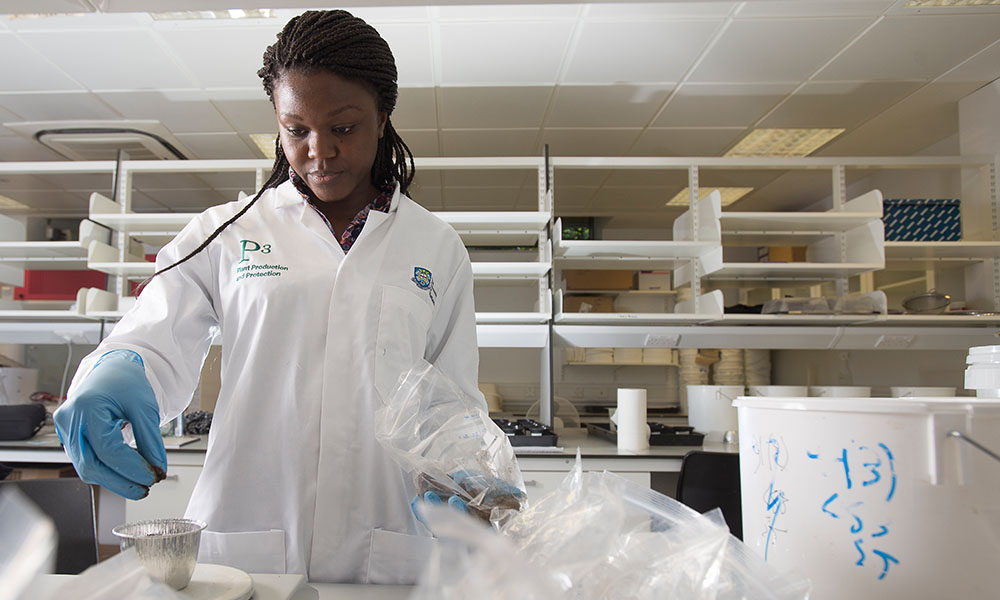 Emanga Alobwede who researches algae biofertilisers agriculture