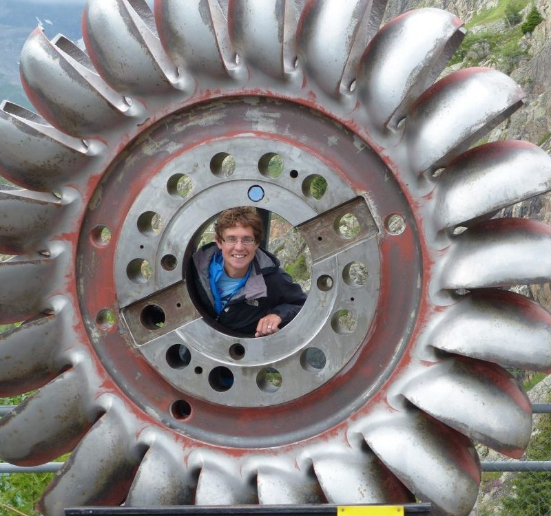 Stuart in a turbine